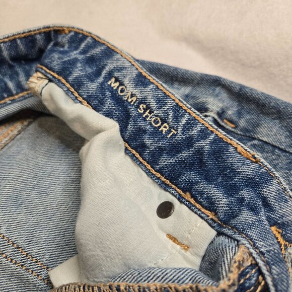 American Eagle Outfitters Blue Distressed Jean Shorts - Picture 6 of 11